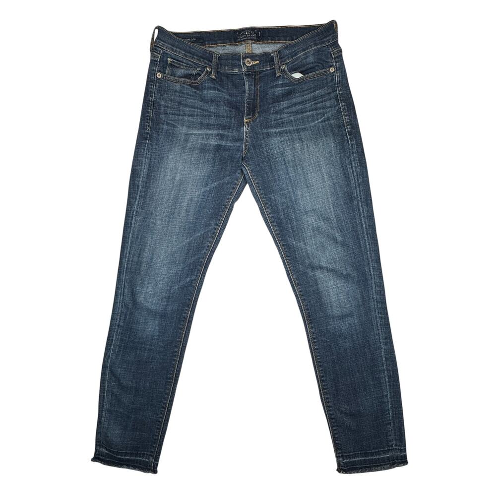 Lucky Brand Jeans Womens 6/28 Blue Brooke Capri Skinny‎ Mid Rise Medium Wash Y2k